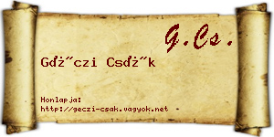 Géczi Csák névjegykártya